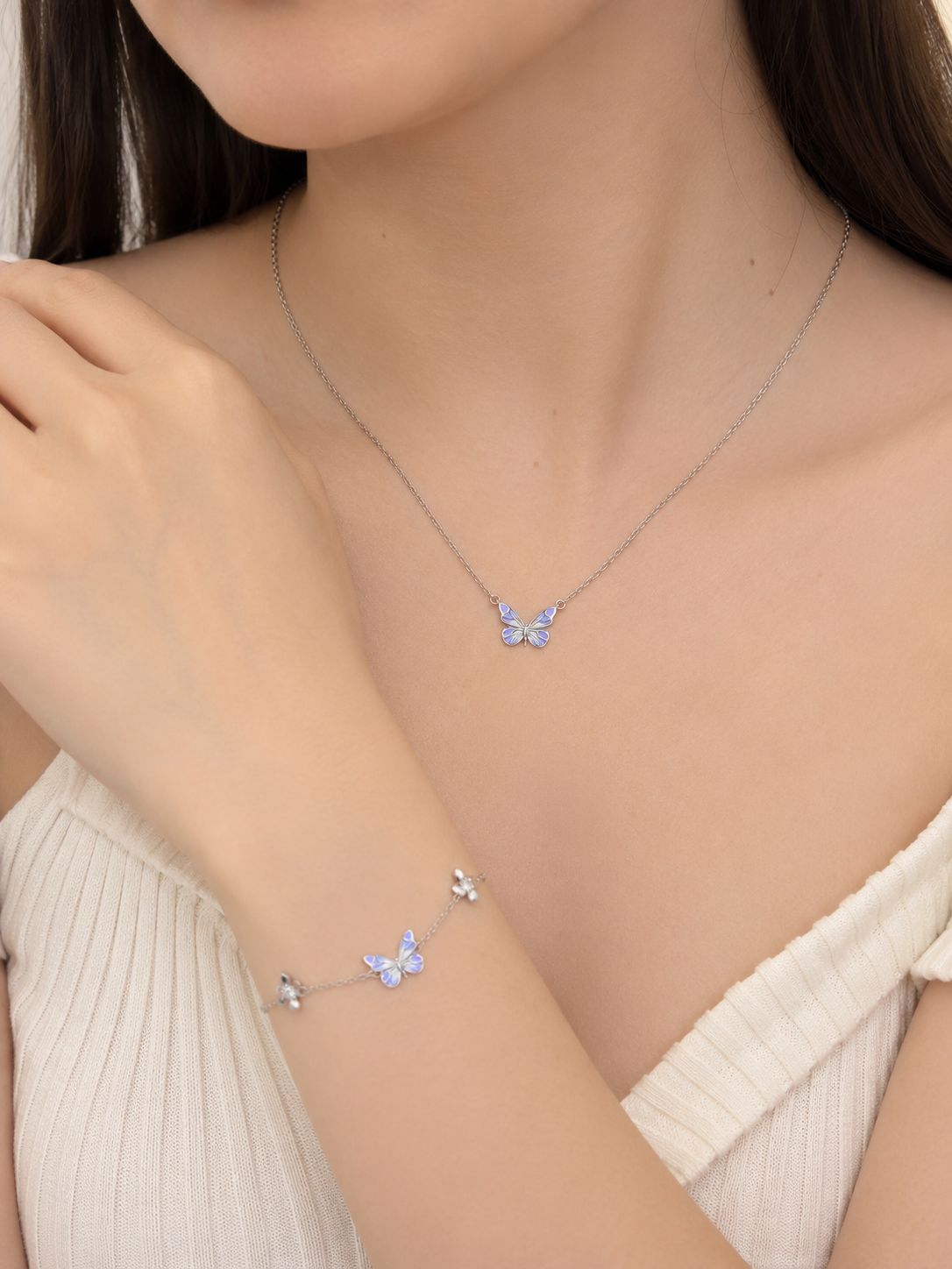 SET MARIPOSA LUMINOSA: COLLAR + PULSERA