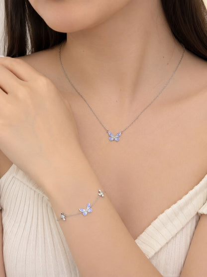 SET MARIPOSA LUMINOSA: COLLAR + PULSERA