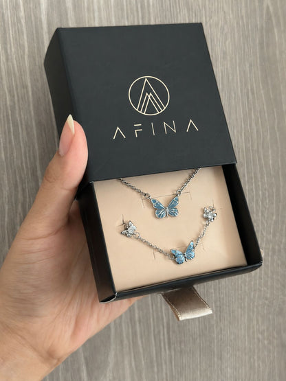 SET MARIPOSA LUMINOSA: COLLAR + PULSERA